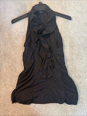 Black Ruffled Halter top- Women